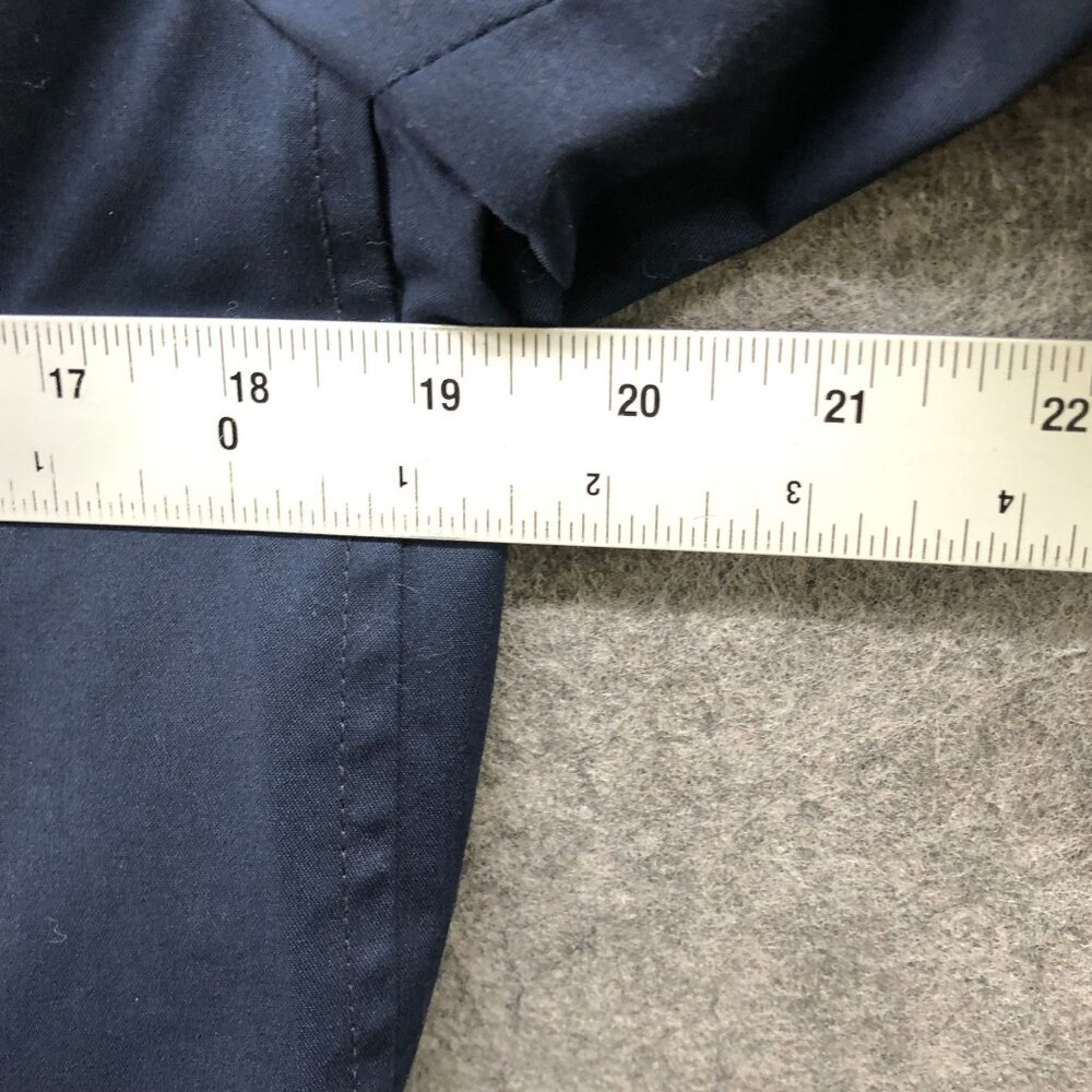 Uniqlo Belted Trench Coat Womens L Navy Blue Longline Buckle Double Breasted - Picture 5 of 8